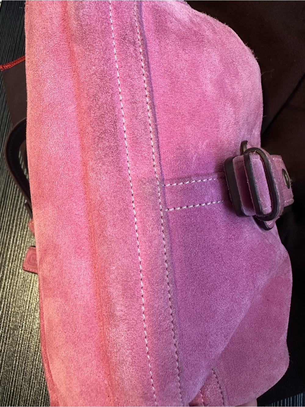 Vintage COACH Pink Hamilton Suede Flap Soho Shoulder Bag 7471 - Picture 9 of 16
